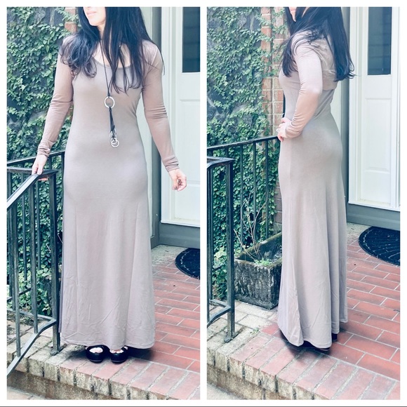 Mocha/Taupe  Adjustable straps tank maxi dress - Picture 6 of 6